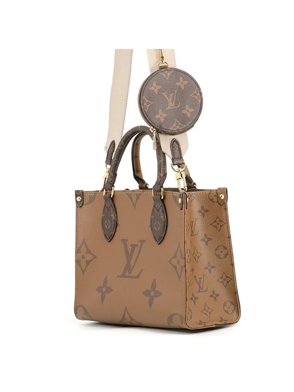 Louis Vuitton Monogram Reverse Giant On The Go PM 2-Way Tote Bag